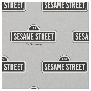 Sesame Street B&W Logo Fabric