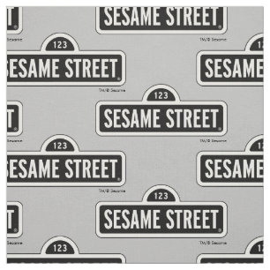 Sesame Street B&W Logo Fabric