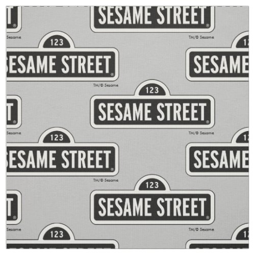 Sesame Street  BW Logo Fabric
