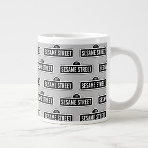 Sesame Street B&W Logo Giant Coffee Mug