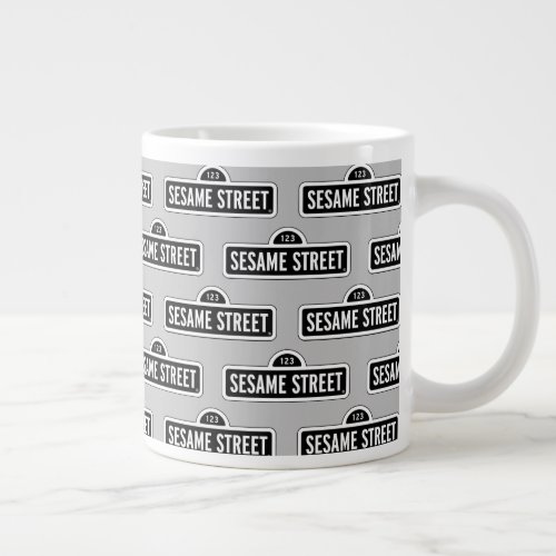 Sesame Street  BW Logo Giant Coffee Mug
