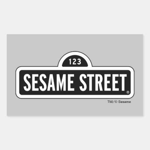 Sesame Street  BW Logo Rectangular Sticker