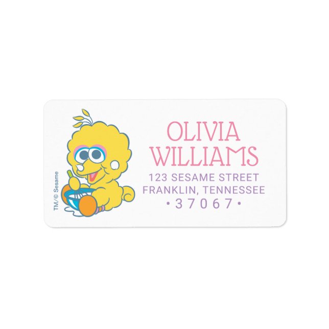 Sesame Street | Baby Birthday - Big Bird Label (Front)
