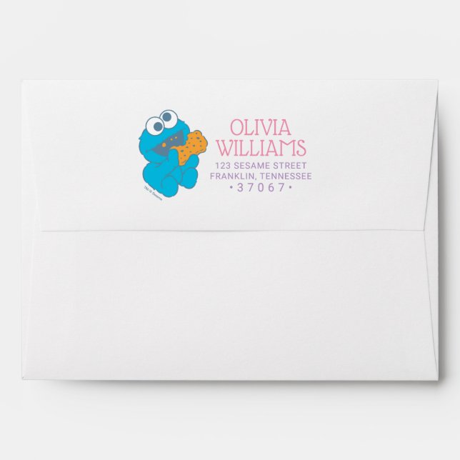 Sesame Street | Baby Birthday - Cookie Monster Envelope (Back (Top Flap))