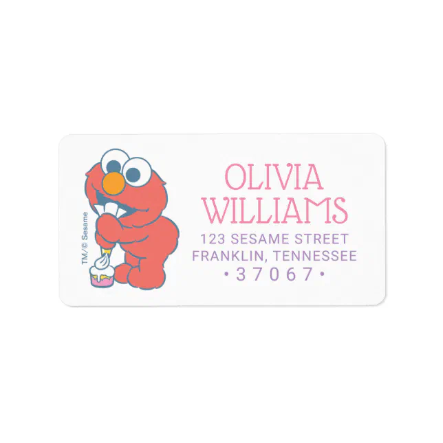 Elmo Subject Label Sesame Street | Baby Birthday - Elmo Label | Zazzle