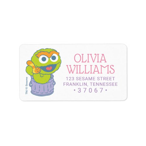 Sesame Street  Baby Birthday _ Oscar the Grouch Label