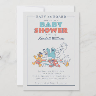 Sesame Street   Baby on Board - Summer Baby Shower Invitation
