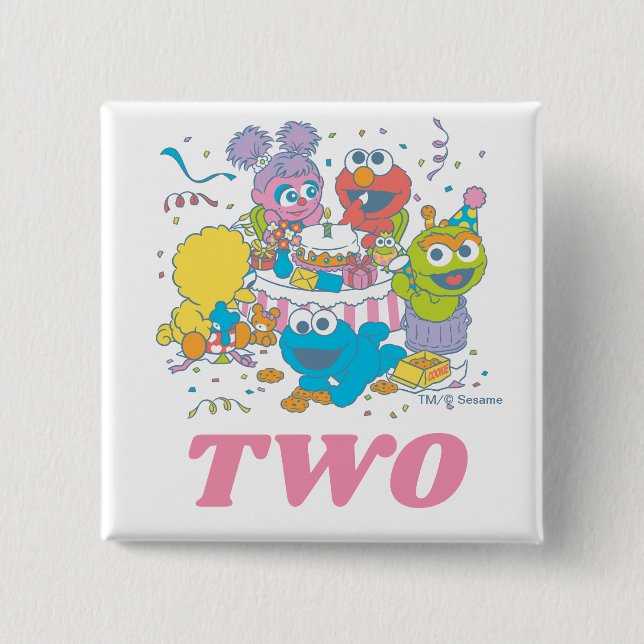Sesame Street | Baby's 2nd Birthday Button (Front)