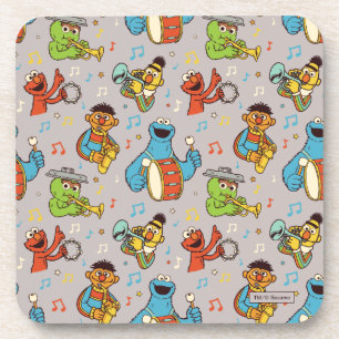 Sesame Street Band Gray Pattern Beverage Coaster