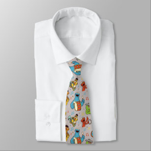 Sesame Street Band Gray Pattern Neck Tie