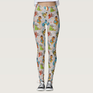 Sesame Street Band Grey Pattern Leggings