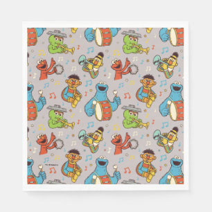 Sesame Street Band Grey Pattern Napkins