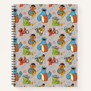 Sesame Street Band Grey Pattern Notebook