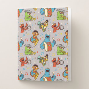 Sesame Street Band Grey Pattern Pocket Folder