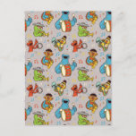 Sesame Street Band Grey Pattern Postcard