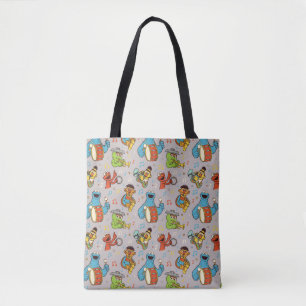 Sesame Street Band Grey Pattern Tote Bag