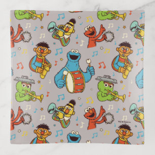 Sesame Street Band Grey Pattern Trinket Tray