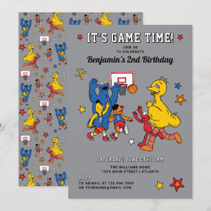Sesame Street Basketball Birthday Invitation