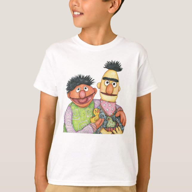 Sesame Street Bert and Ernie Watercolor T-Shirt (Front)