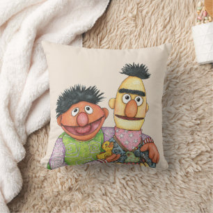 Sesame Street Bert and Ernie Watercolor Throw Pillow