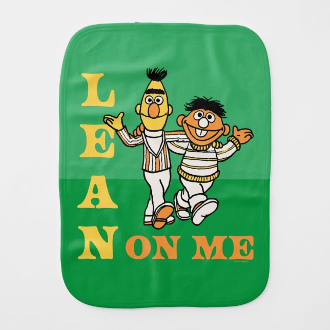 Sesame Street | Bert & Ernie Lean on Me Baby Burp Cloth (Front)