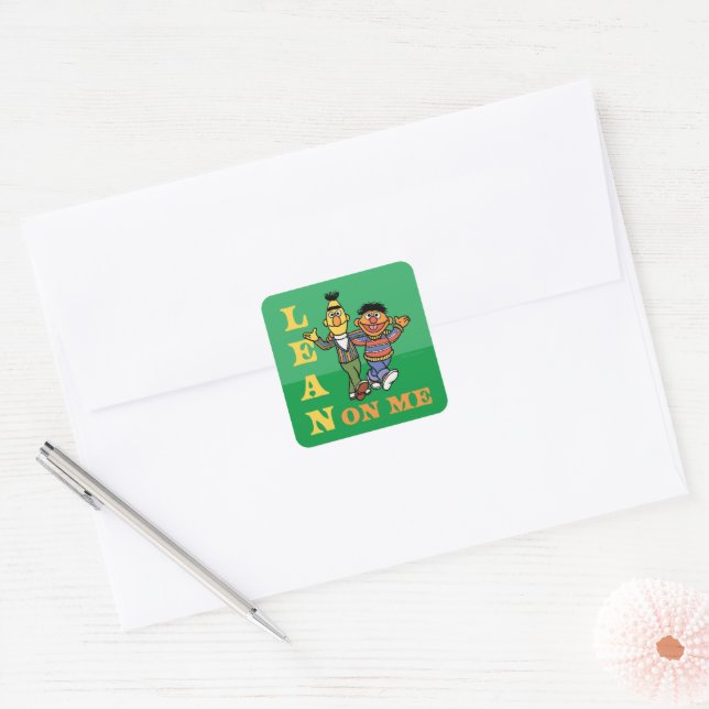 Sesame Street | Bert & Ernie Lean on Me Square Sticker (Envelope)