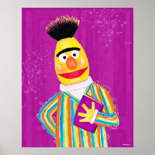 Sesame Street  Bert Holding Book Poster