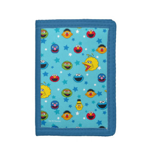 Sesame Street Best Friends Star Pattern Trifold Wallet
