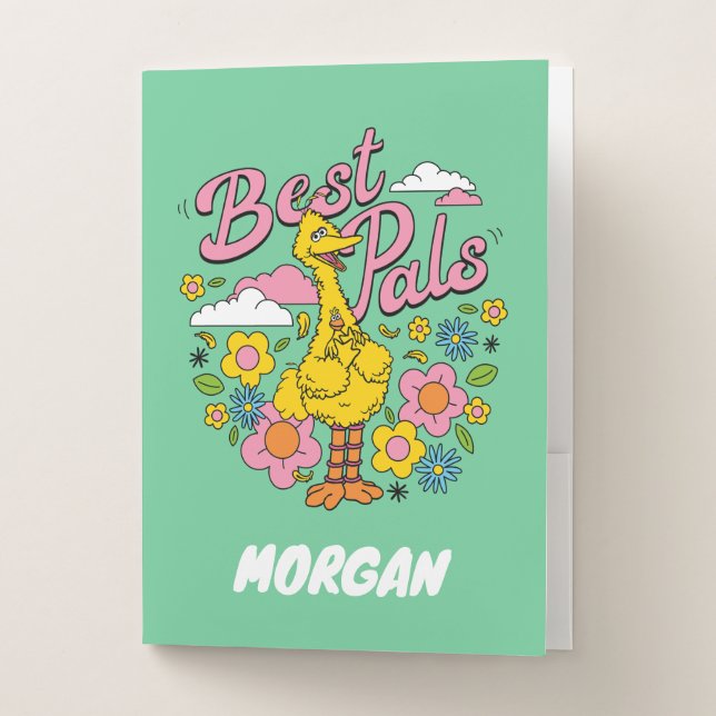 Sesame Street | Best Yellow Bird Pals | Add Name Pocket Folder (Front)