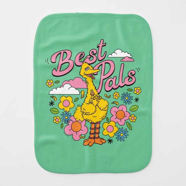 Sesame Street | Best Yellow Bird Pals Baby Burp Cloth (Front)