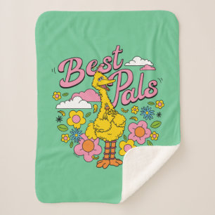 Sesame Street Best Yellow Bird Pals Sherpa Blanket
