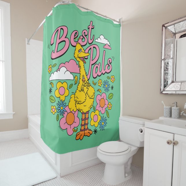 Sesame Street | Best Yellow Bird Pals Shower Curtain (In Situ)