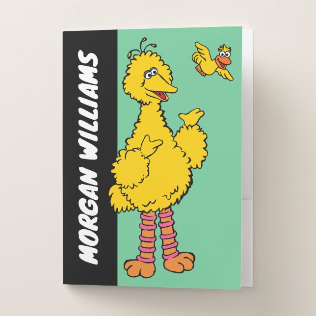 Sesame Street | Big Bird & Little Bird | Add Name Pocket Folder (Front)