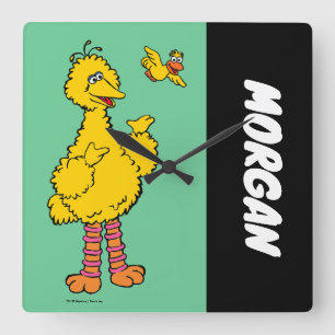Sesame Street   Big Bird & Little Bird   Add Your Square Wall Clock