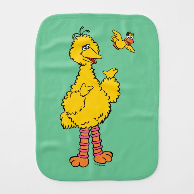 Sesame Street | Big Bird & Little Bird Baby Burp Cloth (Front)