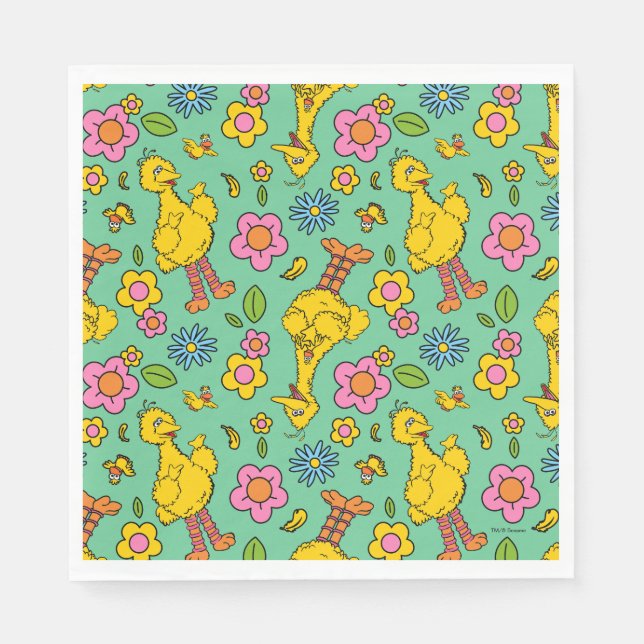 Sesame Street | Big Bird & Little Bird Pattern Napkins (Front)