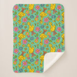 Sesame Street | Big Bird &amp; Little Bird Pattern Sherpa Blanket