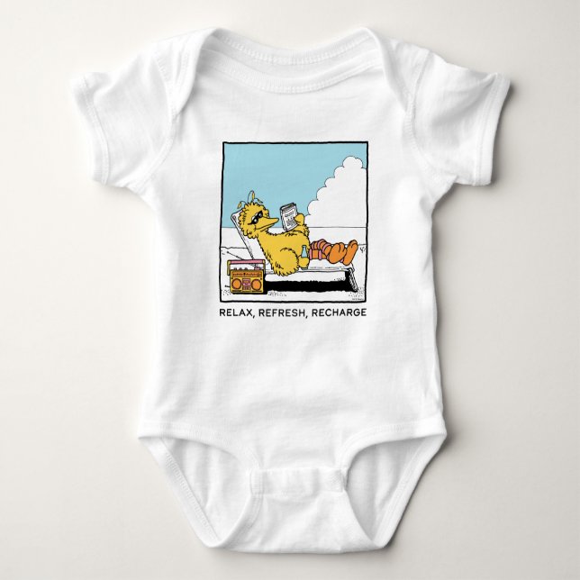 Sesame Street | Big Bird Relax Refresh Recharge Baby Bodysuit (Front)