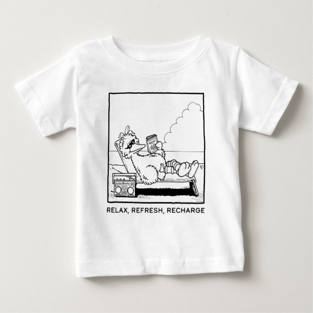 Sesame Street | Big Bird Relax Refresh Recharge Baby T-Shirt (Front)