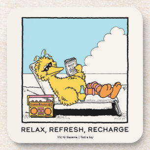 Sesame Street Big Bird Relax Refresh Recharge Beverage Coaster