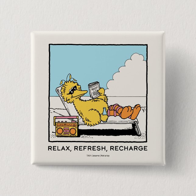 Sesame Street | Big Bird Relax Refresh Recharge Button (Front)