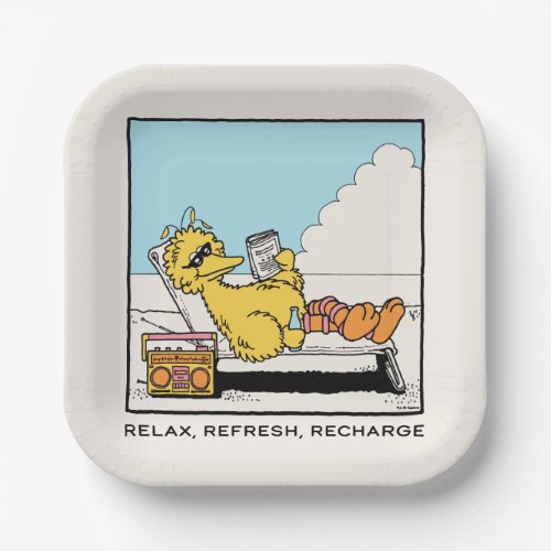 Sesame Street  Big Bird Relax Refresh Recharge Paper Plates