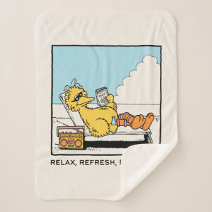 Sesame Street Big Bird Relax Refresh Recharge Sherpa Blanket