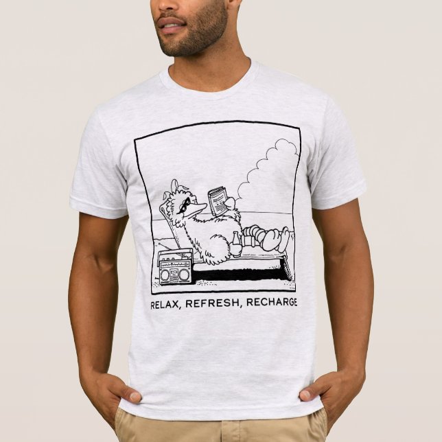 Sesame Street | Big Bird Relax Refresh Recharge T-Shirt (Front)