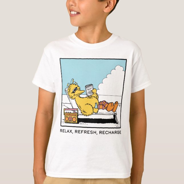Sesame Street | Big Bird Relax Refresh Recharge T-Shirt (Front)