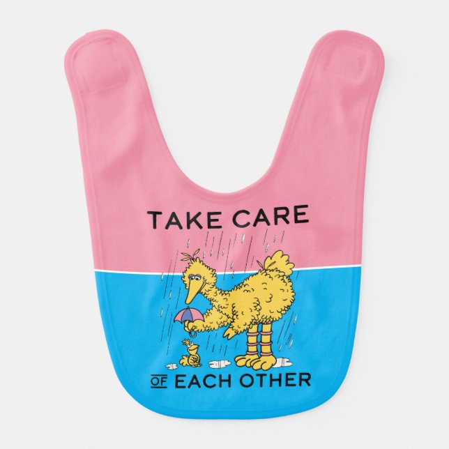 Sesame Street | Big Bird Take Care of Each Other Baby Bib (Front)