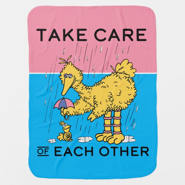 Sesame Street | Big Bird Take Care of Each Other Baby Blanket (Front)