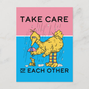 Sesame Street   Big Bird Take Care of Each Other Postcard