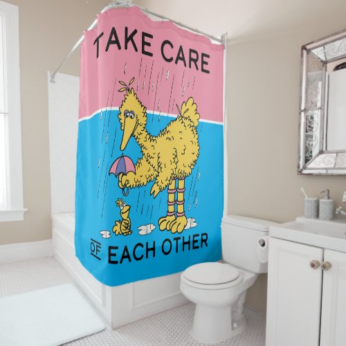 Sesame Street  Big Bird Take Care of Each Other Shower Curtain