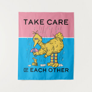Sesame Street Big Bird Take Care of Each Other Tapestry